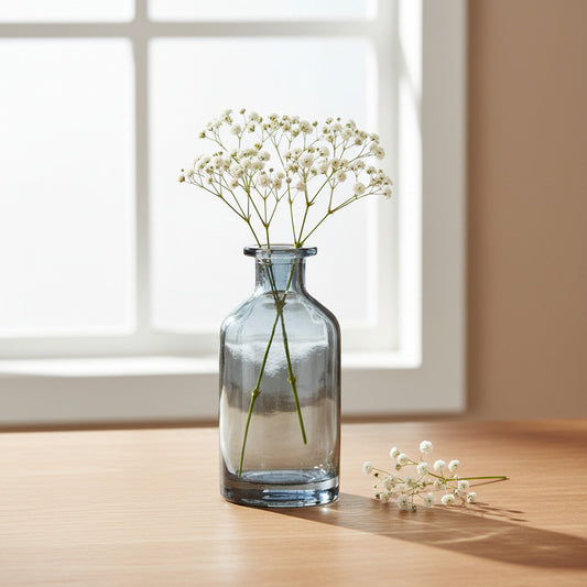 Florero de Vidrio Oscuro Tipo Botella 13cm