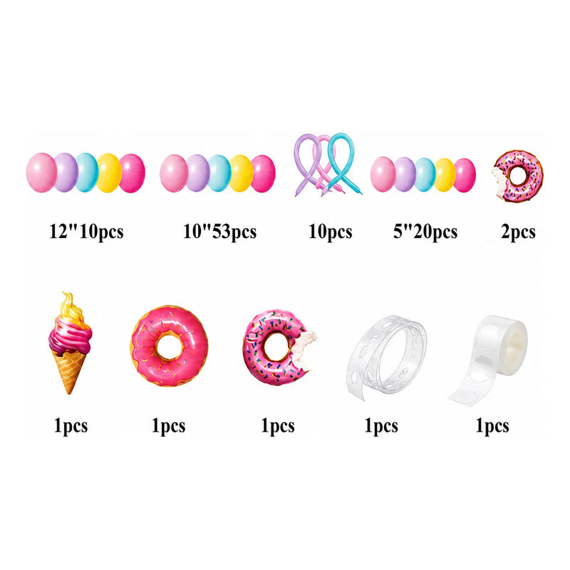 Kit Globos Helado Y Donas