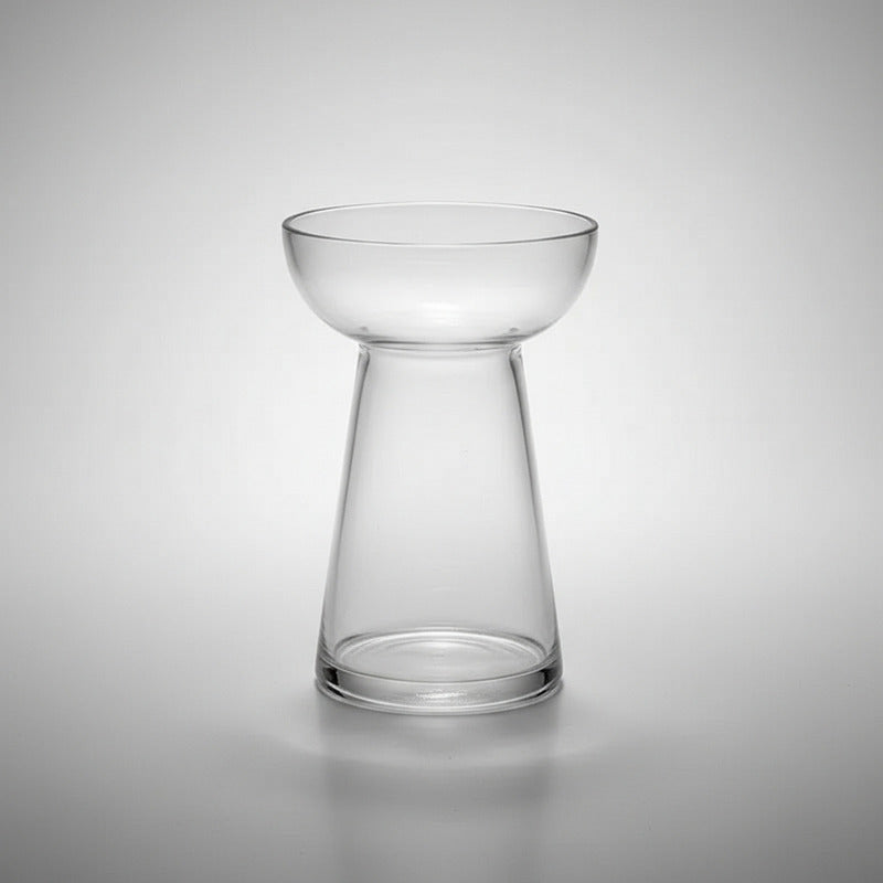 Florero De Vidrio Diseño Copa Ancha 14,5 cm