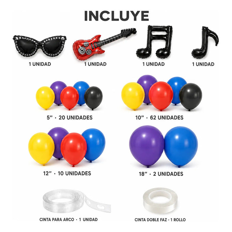 Kit Arco De Globos Rock