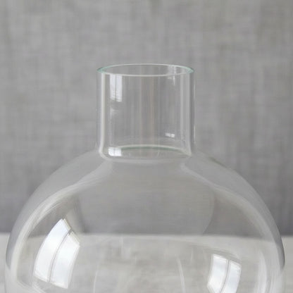 Florero De Vidrio Diseño Bola Con Cuello 25cm