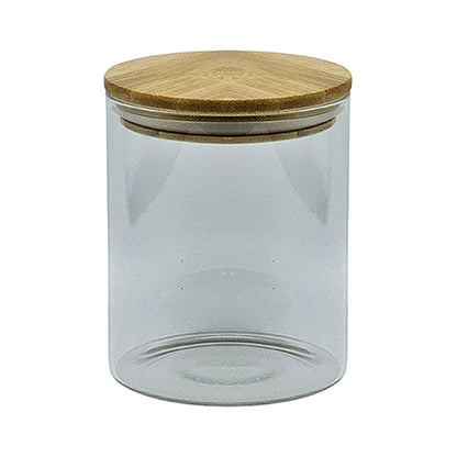 Frasco De Vidrio Con Tapa Bambú 10,5cm - 650 ml