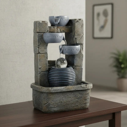 Fuente De Agua Con Esfera 3 Jarrones