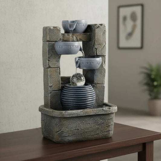 Fuente De Agua Con Esfera 3 Jarrones
