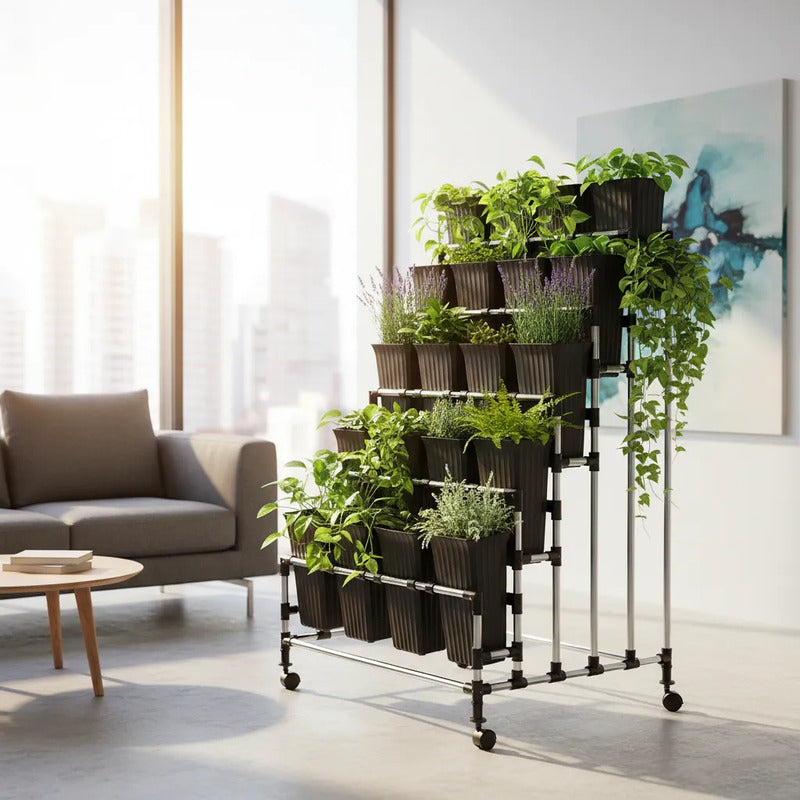 Exhibidor De Flores Con 25 Floreros