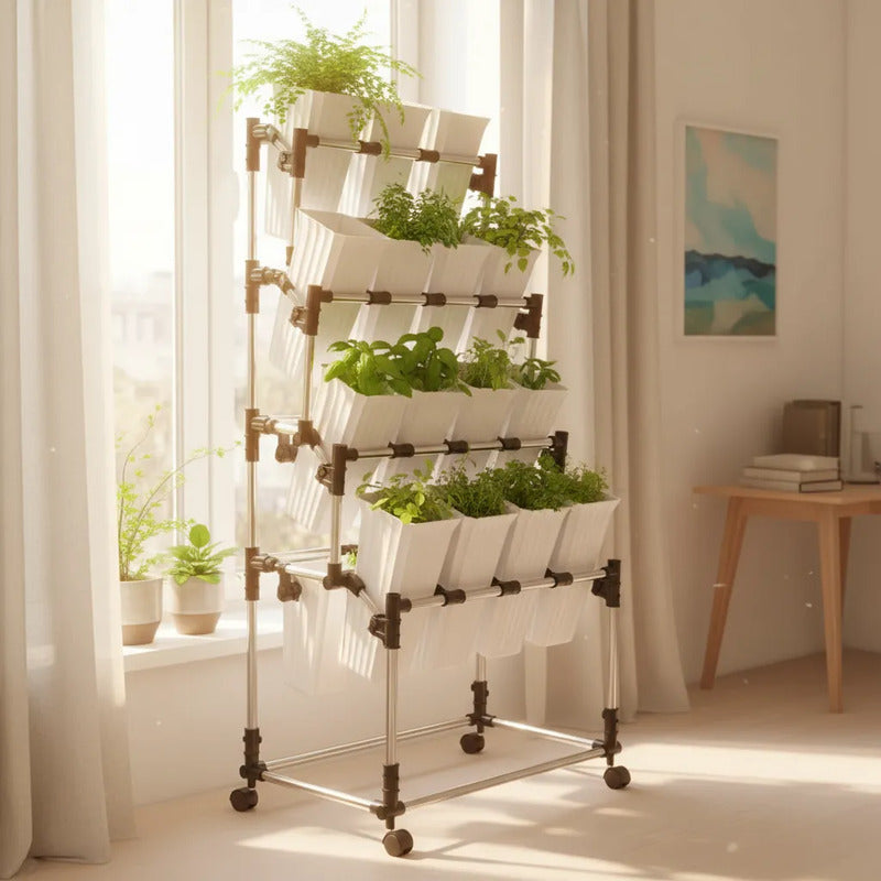 Exhibidor De Flores Con 16 Floreros