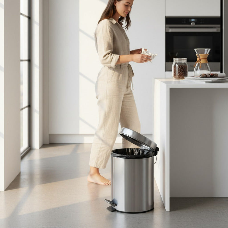Papelera Acero Inox. 8L