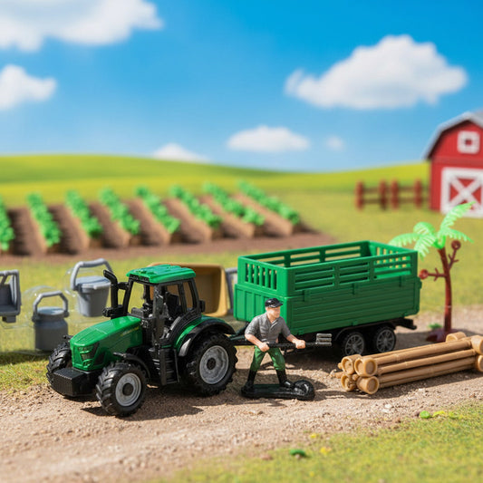 Juego De Granja Con Accesorios Y Tractor