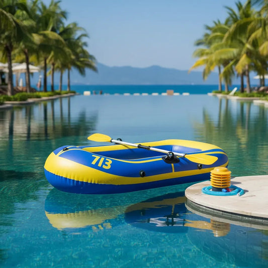 Bote Inflable Para 2 Personas + 2 Remos E Inflador