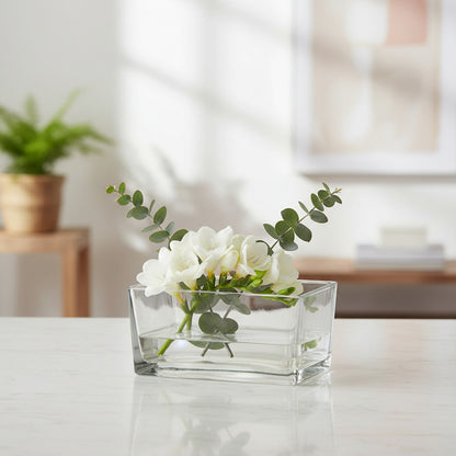 Florero De Vidrio Rectangular 10 X 20 cm