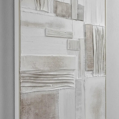 Cuadro Abstracto Decorativo Blanco Y Beige