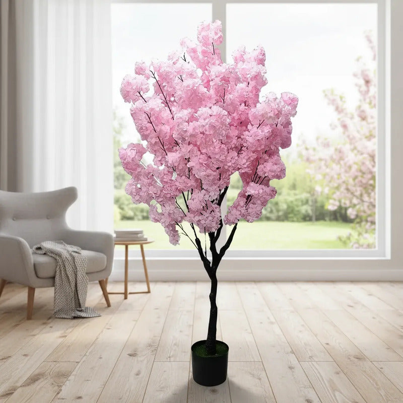 Árbol Artificial Cerezo Frondoso Con Maceta
