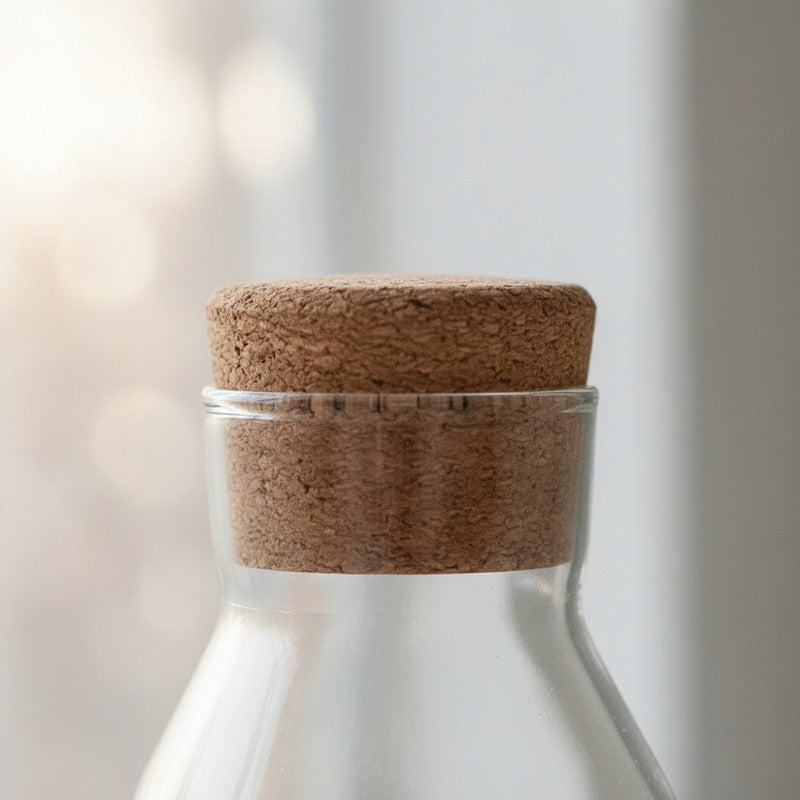 Botella De Vidrio Con Tapa De Corcho 22 X 9 cm