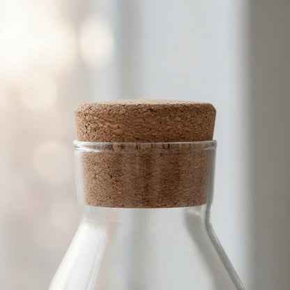 Botella De Vidrio Con Tapa De Corcho 22 X 9 cm
