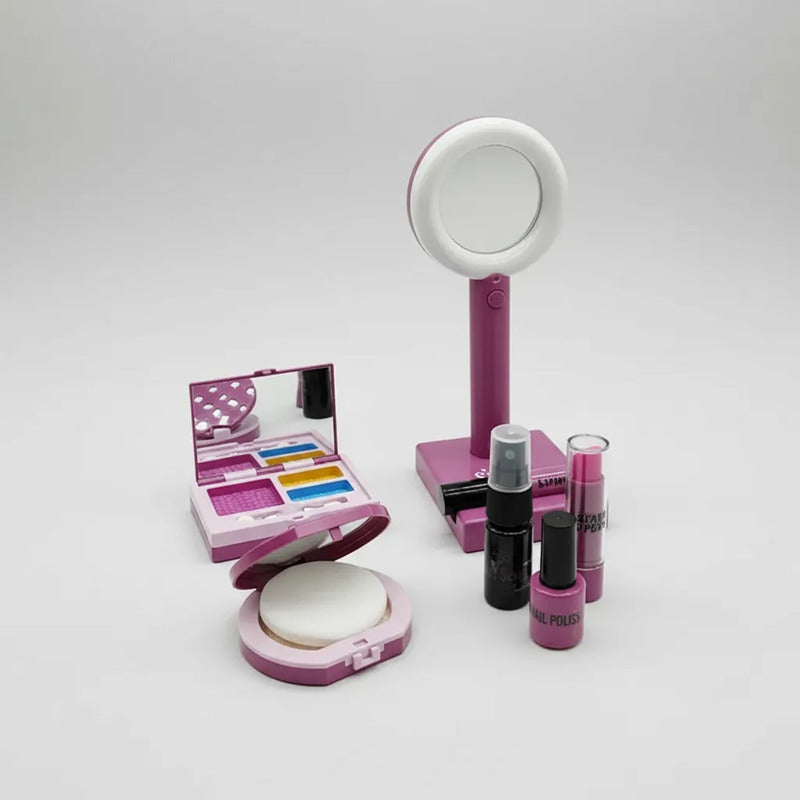 Set Maquillaje Grande Con Aro De Luz