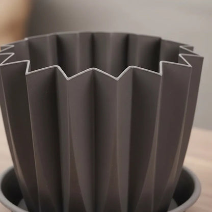 Maceta Plástica Zigzag Con Plato