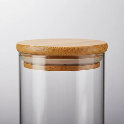 Frasco De Vidrio Con Tapa Bambú