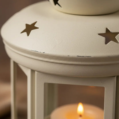 Farol De Metal Porta Vela Estrellitas