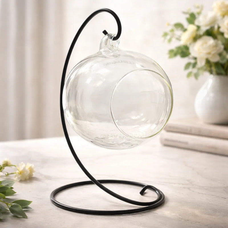Esfera De Vidrio Colgante Con Soporte