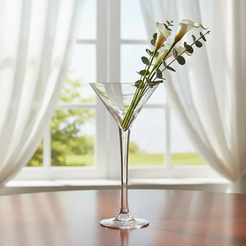 Florero De Vidrio Copa Martini Grande