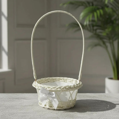 Canasta De Mimbre Blanco 20 cm