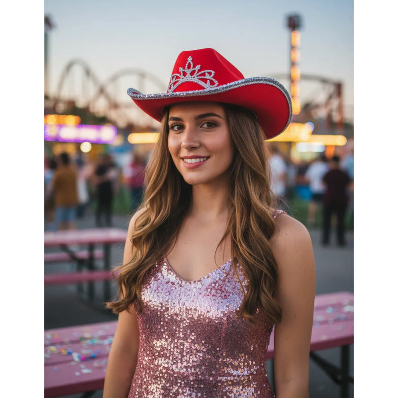 Sombrero Cowboy Con Corona y Strass