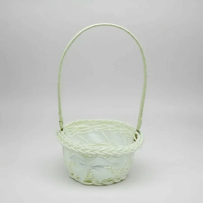 Canasta De Mimbre Blanco 22 cm