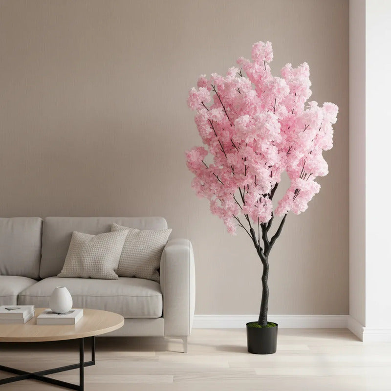 Árbol Artificial Cerezo Frondoso Con Maceta