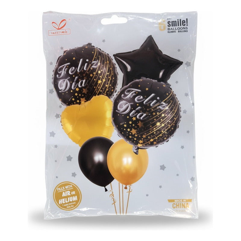 Set De Globos Feliz Día X6