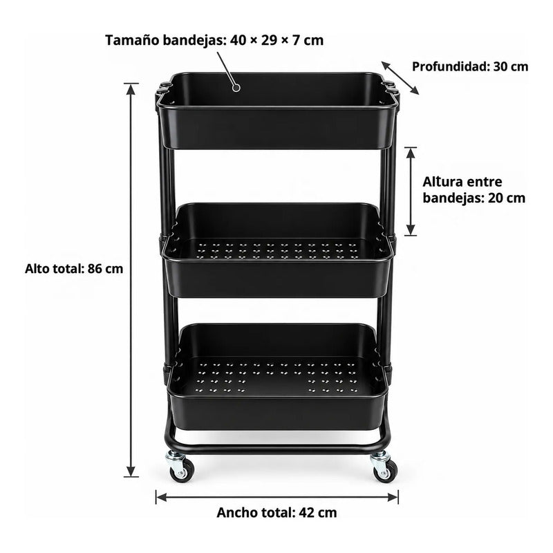 Organizador 3 Niveles con Ruedas