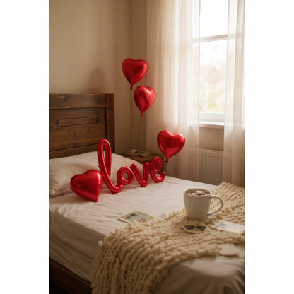 Globo Love + 4 Globos Corazón