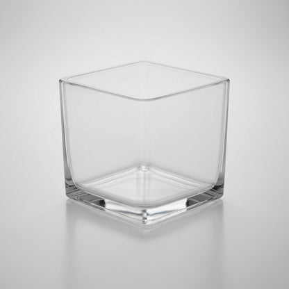 Florero Cubo De Vidrio 6 X 6 cm