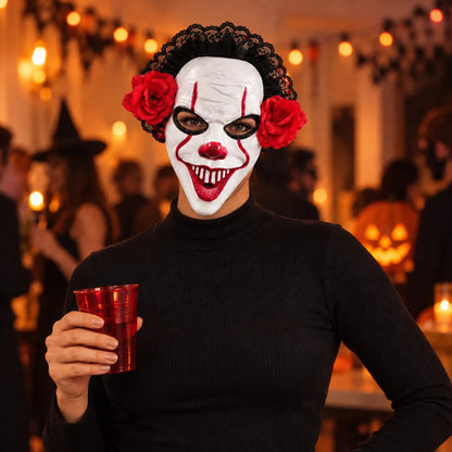 Mascara Payaso It con Encaje y Rosas