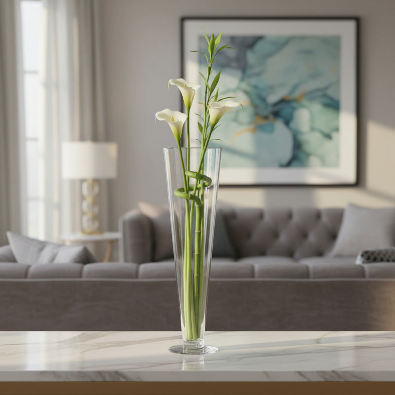 Florero Alto 50 Cm Decoración Hogar Transparente
