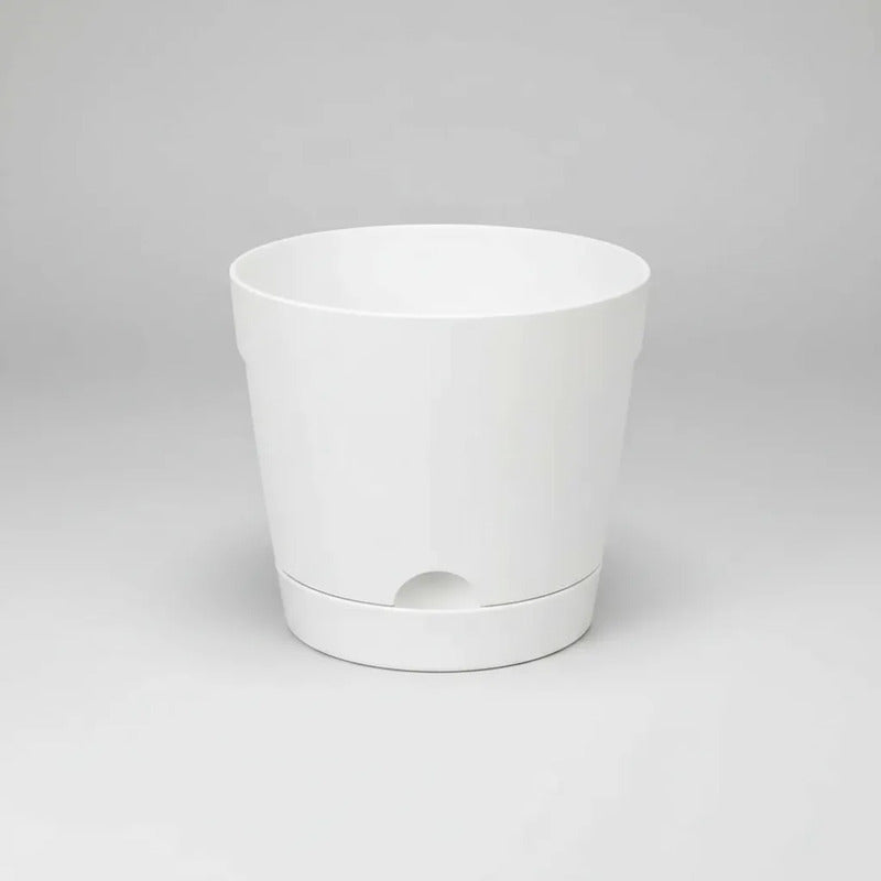 Maceta De Plástico Con Plato Mediano + Sistema Riego Lateral