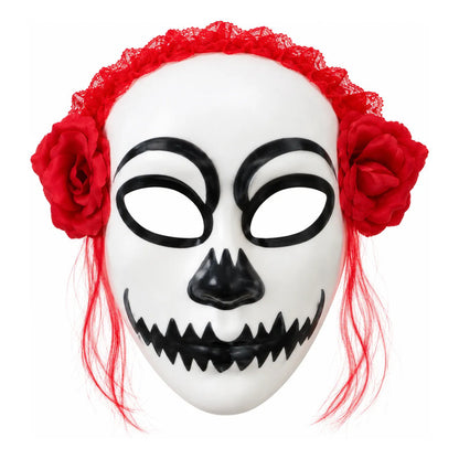 Mascara con Rosas Rojas y Encaje