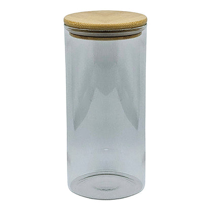 Frasco De Vidrio Con Tapa Bambú 26cm - 1800 ml