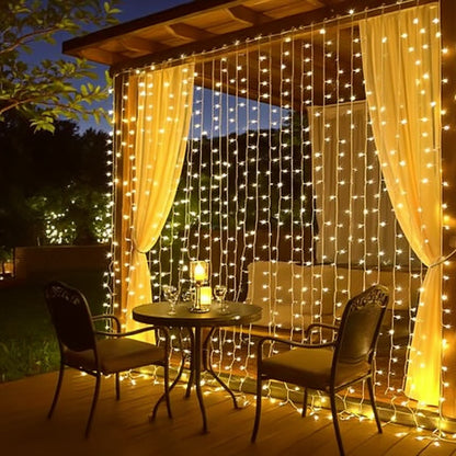 Cortina De Luces Lluvia X200 Luces Blanco Cálido Transparent Blanco Cálido