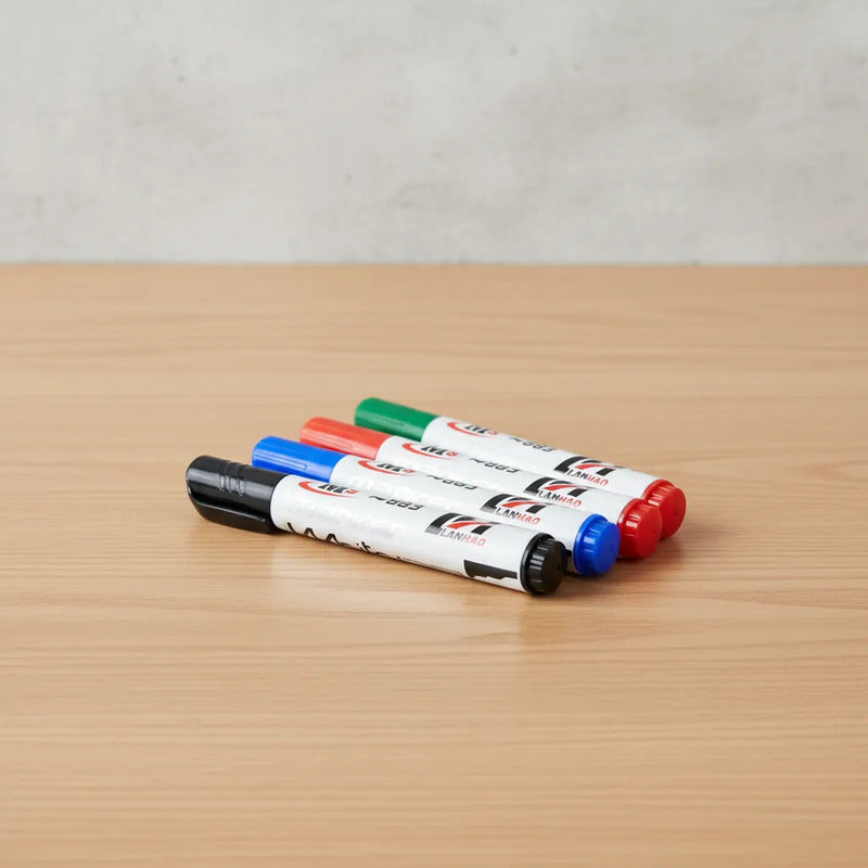 Set Marcadores Para Pizarra - Negro, Azul, Rojo Y Verde