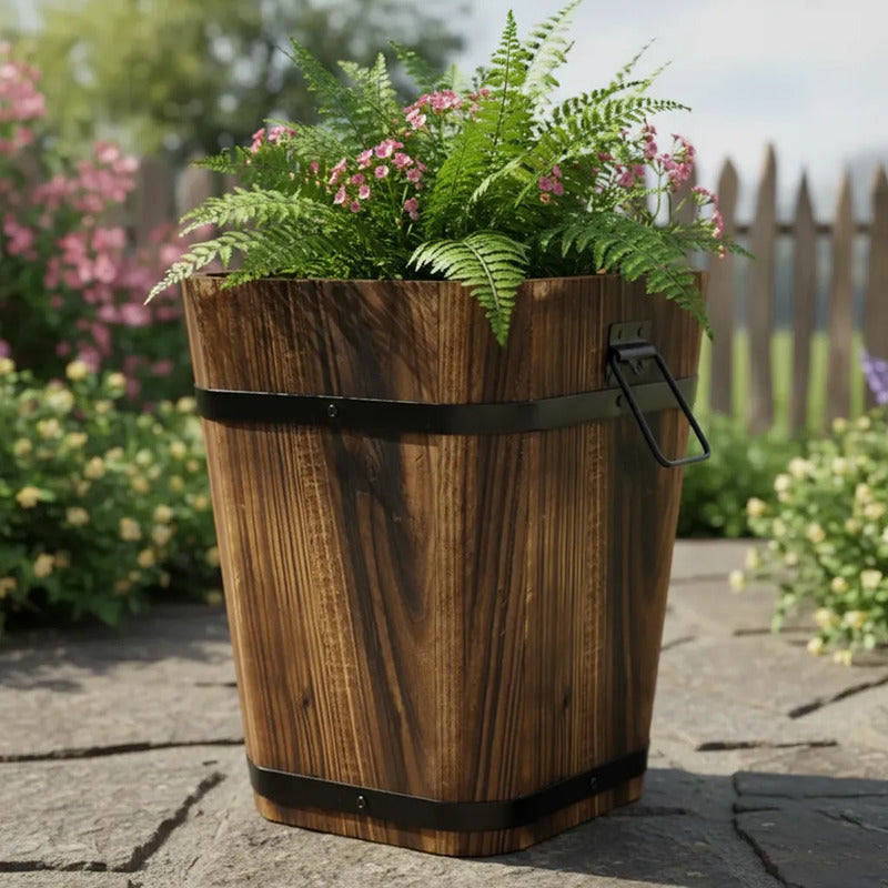 Maceta Cuadrada De Madera 27 cm