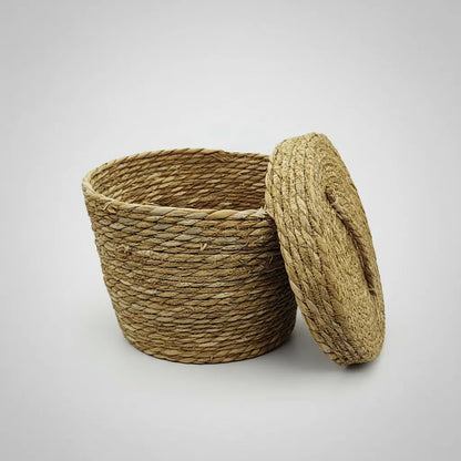 Canasto Con Tapa Mimbre 20 cm