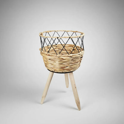 Porta Maceta De Mimbre Con Patas 43,5 cm