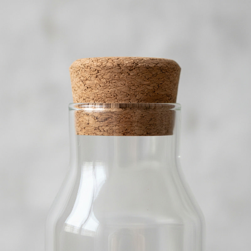 Botella De Vidrio Con Tapa De Corcho 28 X 9 cm