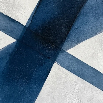 Cuadro Abstracto Franjas Azules