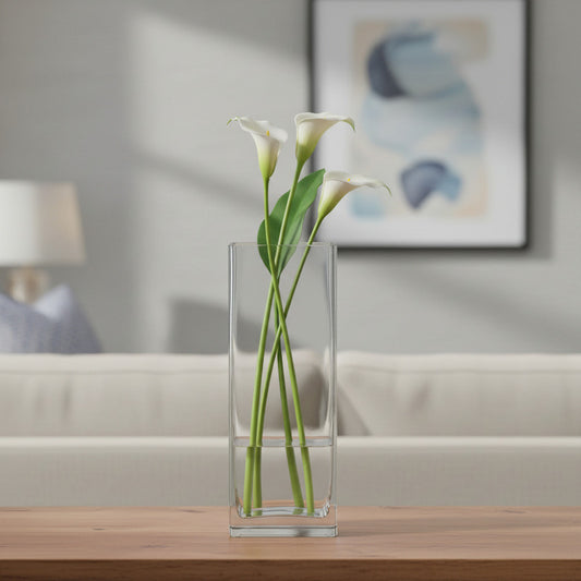 Florero De Vidrio Cuadrado 25 cm