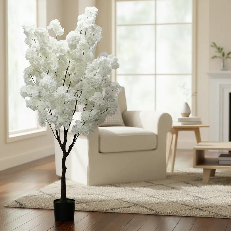 Árbol Artificial Cerezo Frondoso Con Maceta