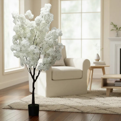 Árbol Artificial Cerezo Frondoso Con Maceta