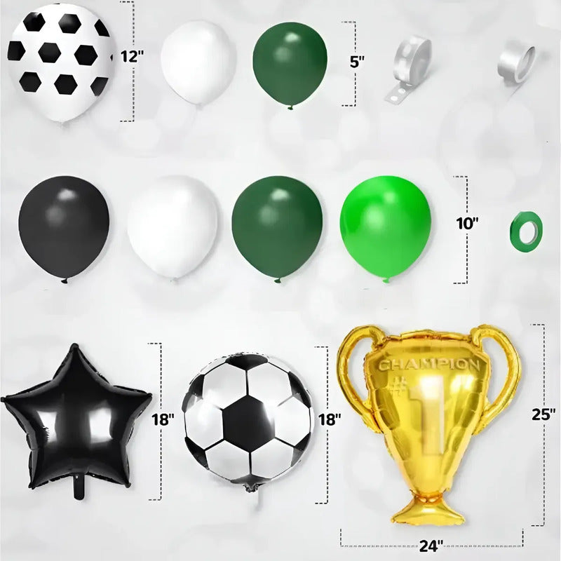 Kit De Globos Futbol Trofeo 81 Piezas