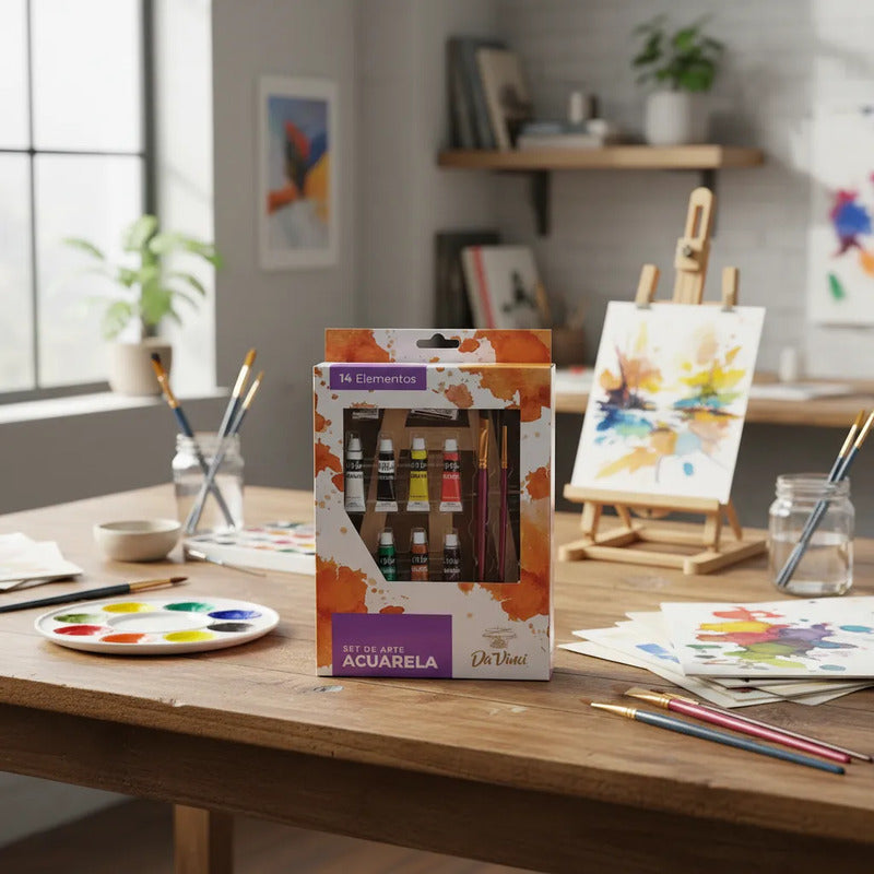 Set De Arte Acuarelas Da Vinci