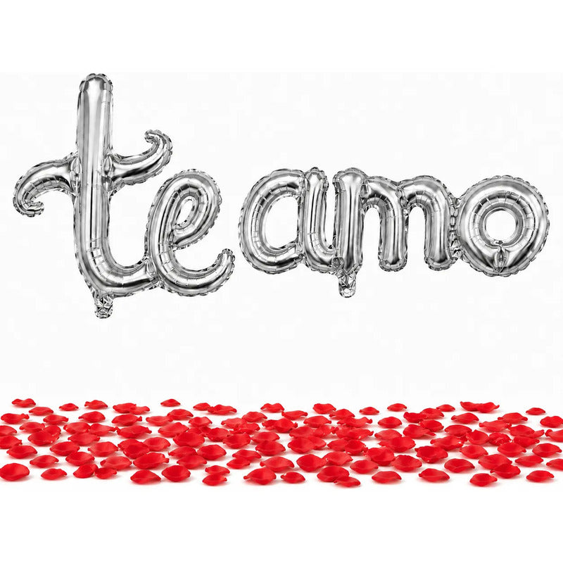 Globos Te Amo con Pétalos Rojos